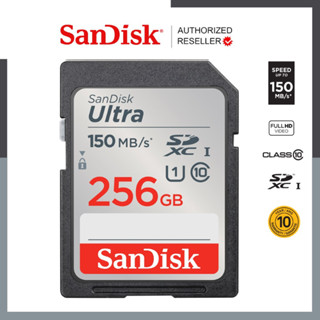 SanDisk Ultra SD Card SDXC UHS-I Memory Card 16GB 80MB/s C10 U1 Full HD (SDSDUNC-256G-GN6IN*1) เอสดีการ์ด กล้องDSLR