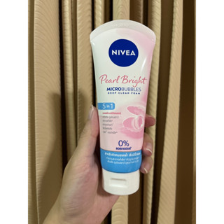 nivea pearl white microbubbles deep clean foam 100g