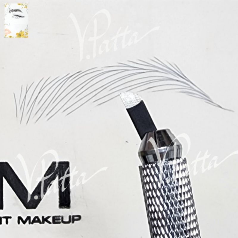 GM เฉียง 10 อัน งานลายเส้น ทวิส แผ่นหนัง อุปกรณ์สักคิ้ว