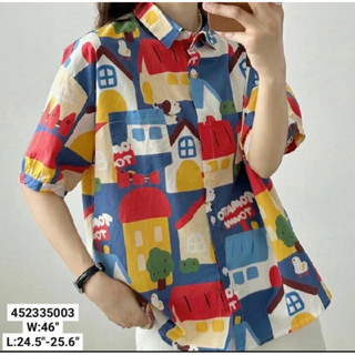 japanese cotton print shirt เสื้อเชิ้ตญี่ปุ่นพิมพ์ลายผ้าคอตตอน