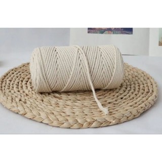 Cotton rope4mm 100m.เชือกคอตตอน สำหรับมัดเมคราเม่ /กระเป๋า ฝาผนังตกแต่งเมคราเม  Macrame DIY