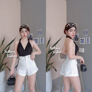 บอดี้สูทคล้องคอ เปิดหลังเซ็กซี่ยั่วๆ ผ้าเรย่อน เป้าแป๊ก