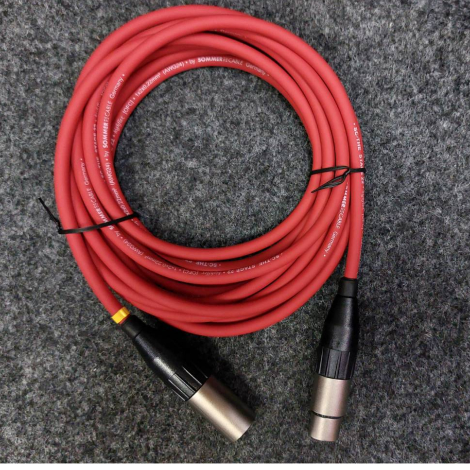 สายสัญญาณเสียง ยี่ห้อ SOMMER พร้อมเข้าหัวXLR ผู้-เมีย ยี่ห้อ AMPHENOL