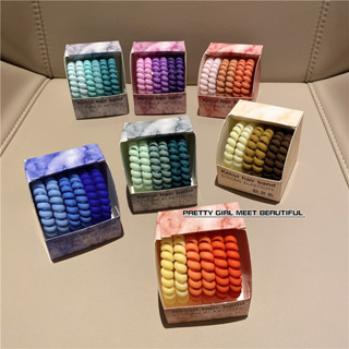 Anastasia ยางรัดผมเกลียว สีแคนดี้ สดใส ไล่สี ยืดหยุ่น ไม่กินเส้นผม 6ชิ้น/กล่อง