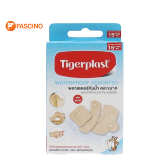 Tigerplast พลาสเตอร์กันน้ำ คละขนาด  15 ชิ้น / กล่อง