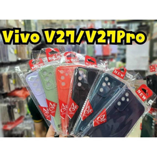 Vivo V27 /V27 Pro CASE TPU คลุมกล้องฝาหลัง นิ่มสีพาสเทล แบบด้าน บาง ลดรอยนิ้ว