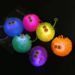 ตุ๊กตาหมี เฟอร์บี้ เม่น ของเล่น มีไฟ LED รูปการ์ตูน ของเล่นสําหรับเด็ก ที่บีบ ผ่อนคลายกล้ามเนื้อลูกบอลยางนุ่ม บอลเด้ง