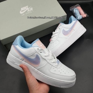 Nike Air Force 1 Low Lv8 Double Swoosh Light Armory Blue Women รองเท้าผ้าใบ แท้💯 ส่งฟรี