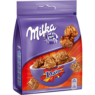 Milka Daim Snax น้ำหนัก 145 กรัม  BBF 12/03/24