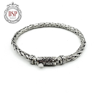 สร้อยข้อมือลายเชือก สร้อยข้อมือผู้ชาย เงินแท้ 925 : DSP 925 Sterling Silver Braided Bracelets [CLSP0165]