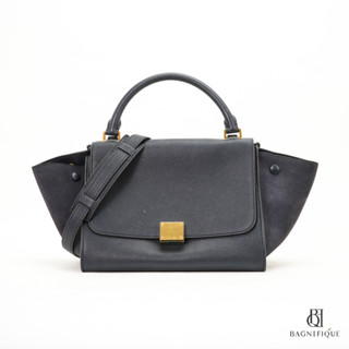 CELINE TRAPEZE SMALL BLUE NAVY CALF GHW