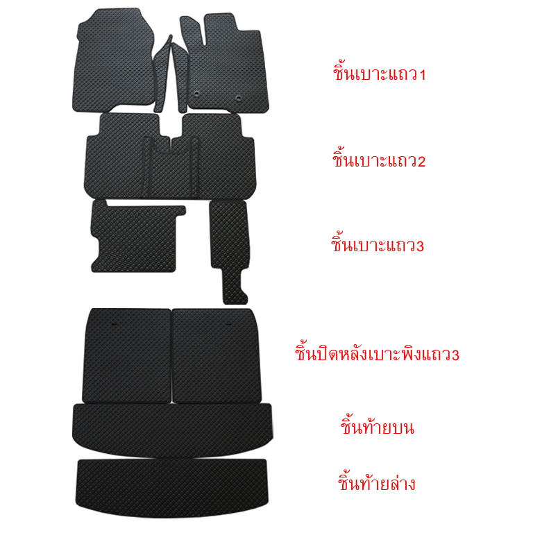 Extramat ยางปูพื้นลายกระดุมทั้งคัน Honda CRV G6 รุ่นเบาะ7ที่นั่ง 2023-2026