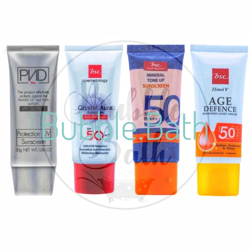 BSC Sunscreen SPF50PA+++ บีเอสซี ครีมกันแดด ขนาด 20/30 กรัม