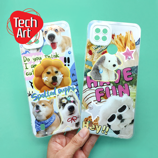 OppoA16 A17 A53 A57(5G) A78(5G) Reno6Z(5G) Reno7Z(5G) Reno8T(5G)เคสมือถือนิ่ม TPU ขอบใสกันเลนส์กล้องนูนลายน่ารัก