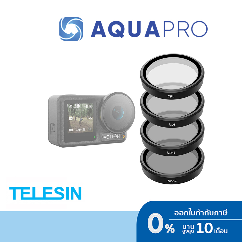 DJI Action 5 Pro / 4 / 3 CPL/ND Telesin Lens Filter ND8 ND16 ND32, CPL By Aquapro