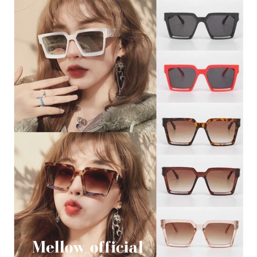 [พร้อมส่งจากไทย ] แว่นตาแฟชั่น รุ่นฮิตตัวแม่ แว่นตากันแดด ใส่แล้วดูแพง ลุคเซเลป Mellow SG05
