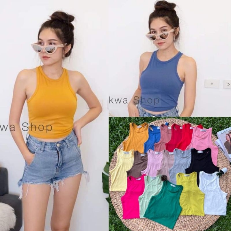 Judy  Crop Top เสื้อกล้ามครอป ผ้าเนื้อเรย่อนพรีเมียม ใส่สบายได้ทุกวัน