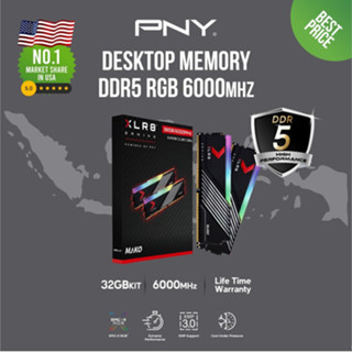 🎮 DDR5 XLR8 MAKO RGB 6000Mhz 32GB PNY Desktop Memory , MD32GK2D5600040MXRGB แรมเกมมิ่ง