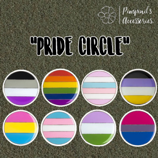 ʕ •ᴥ•ʔ ✿ พร้อมส่ง : เข็มกลัดลายวงกลมสัญลักษณ์ความหลากหลายทางเพศ | LGBTQ+ Pride Circle Enamel Brooch Pin.