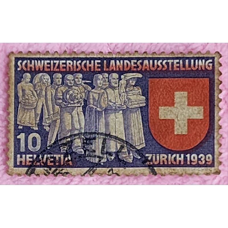 แสตมป์HELVETIA ZURICH ปี​ 1939 จำนวน 1 ดวง สภาพประทับตราแล้ว