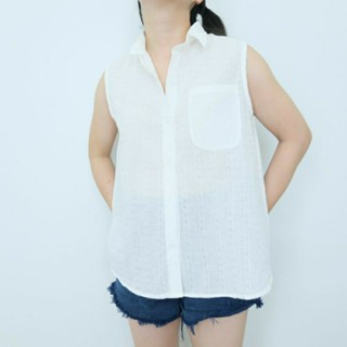 เชิ้ตแขนกุด Cotton Freesize อก 40"