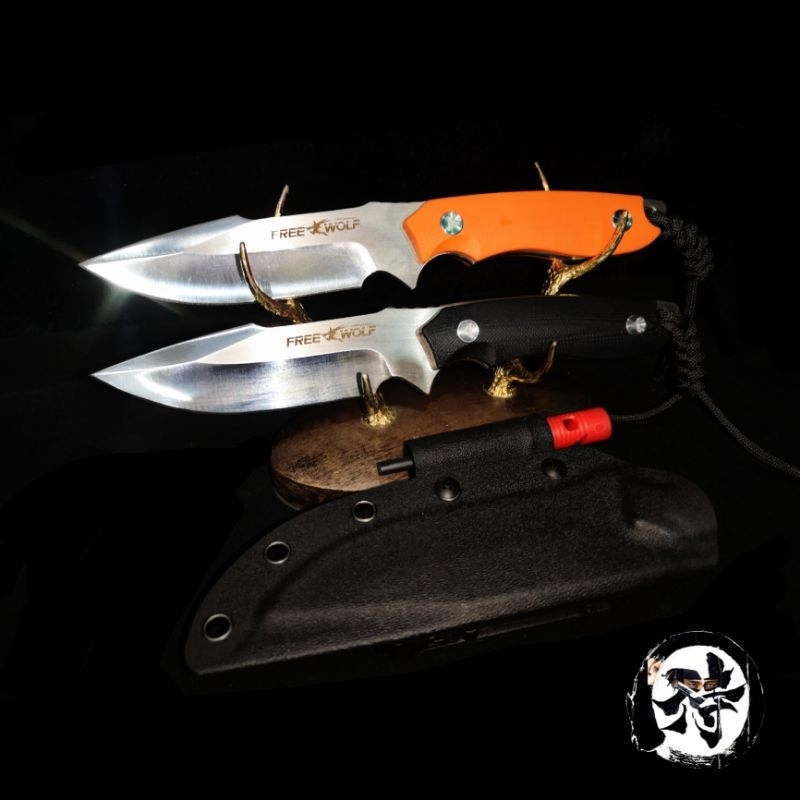 TTT​ FREE WOLF​ มีดเดินป่า​ วัสดุ​ใบ:5Cr13mov​ งาน​เต็ม​ มี​2​แบบ​ให้เลือก​