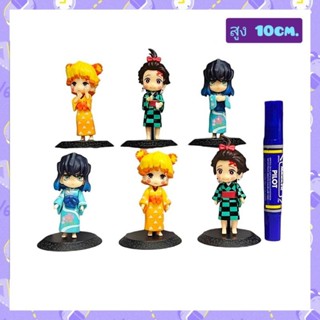 โมเดลดาบพิฆาตอสูร ย่านเริงรมย์ เซ็ต 6ตัว ขนาดความสูง 10cm.