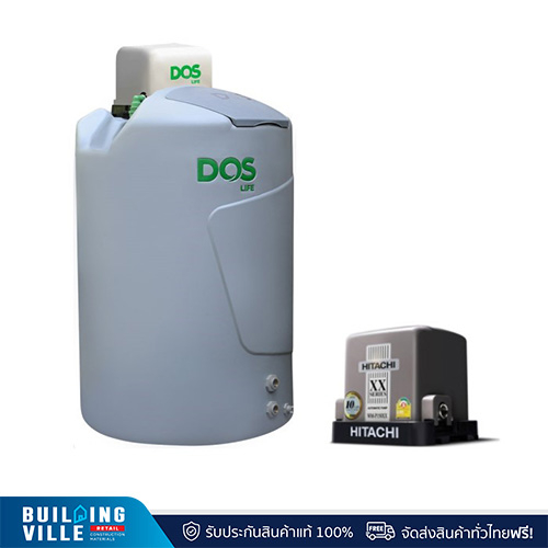 [ส่งฟรี!!] DOS ถังเก็บน้ำบนดิน 1000 L รุ่น DX5 Water Pac + HITACHI ปั๊มน้ำ 150 W รุ่น WMP 150 XX