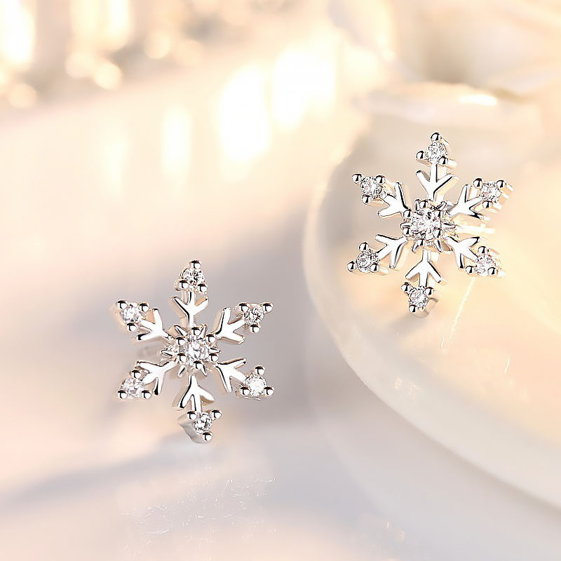 nnjew ต่างหู รุ่น เกล็ดหิมะ snowflakes ต่างหูแฟชั่น ผู้หญิง ราคา ถูกที่สุด ดีลบีเคเค แกลเลอรีภาพที่ 2