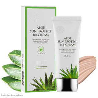 Jigott Aloe Sun Protect BB Cream SPF 41 PA++ 46 บีบีรองพื้นกันแดดเนื้อบางเบาสูตรผสมว่านหางจรเข้จากเกาหลีของแท้พร้อมส่ง