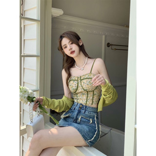🧸เสท้อสายเดียว ปังไม่ไหวรุ่นนี้งานจริงสวยมาก เป็นสปอร์ตบรา สุดน่ารัก ลายดอกไม้ทั้งตัว มีฟองน้ำในตัว ฟองน้ำ เย็บติด
