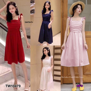 CS10479 เดรสสายระบายกระโปรงสวิง swing dress