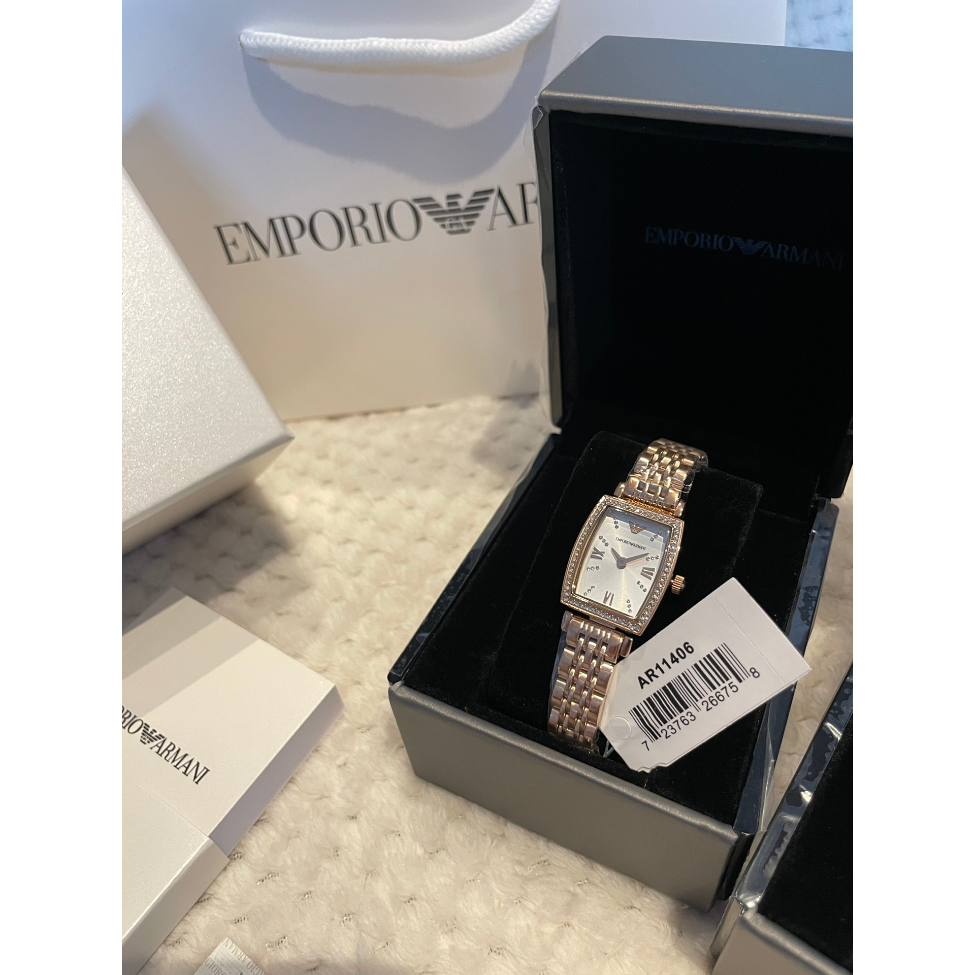 Armani woman's crystal-encrusted quartz watch AR11405 AR11406 - 26mm minimalist fashion watch