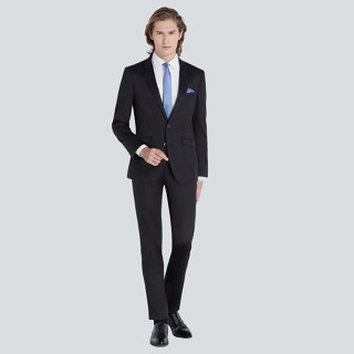 SUIT SELECT Black Plain Slim Suit