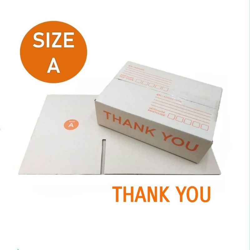 กล่องพัสดุ เบอร์ A แพ็ค 20 ใบ กล่องไปรษณีย์ กล่อง ปณ Thank You