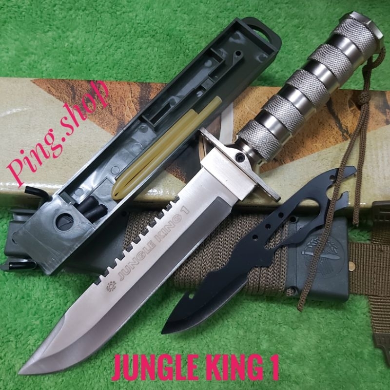 มีด มีดพก มีดเดินป่า มีดพกใบตาย มีดพกเดินป่า JUNGLE KING 1 ใบเลสพร้อมอุปกรณ์
