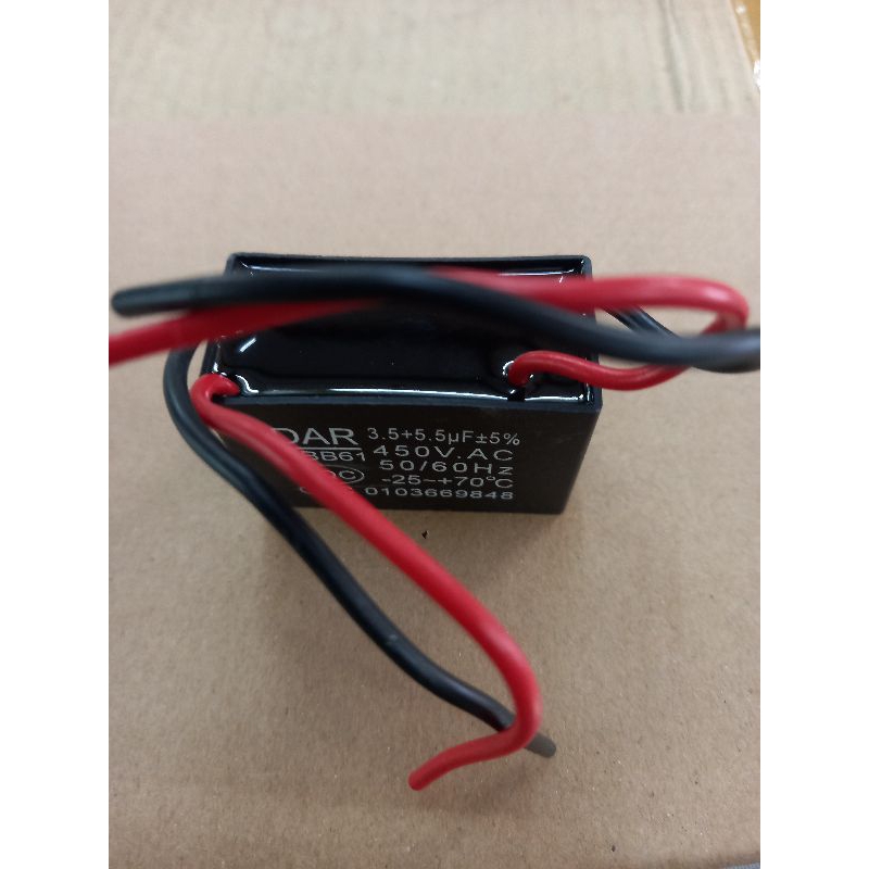 คาปาซิเตอร์ #3.5+#5.5uf/450VAC 4สาย#พัดลม#CAPA