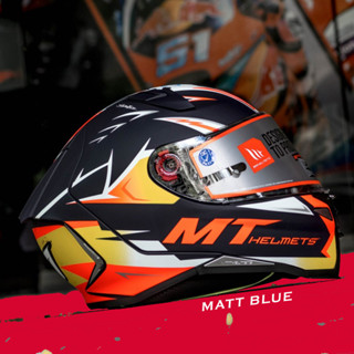 หมวกกันน็อค MT Revence 2 ACOSTA GLOSS BLUE MATTE เนื้อด้าน