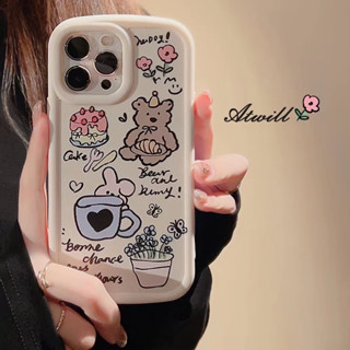 💕พร้อมส่ง💕iPhone 14 13 12 11 Pro Max เคส for เคสไอโฟน11 น่ารัก บางเบาพกพาง่าย  กันกระแทก การ์ตูน ลวดลาย เรียบง่าย Case