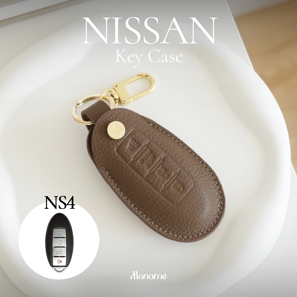 NISSAN 4 ปุ่ม เคสกุญแจนิสสัน ปลอกหุ้มกุญแจ หนังแท้ Monomebkk