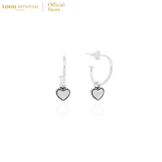 Louis Montini (Jewelry) Sterling Silver 925 Earrings ต่างหูเงินแท้ 92.5% ต่างหูผู้หญิง รูปหัวใจ LJER111