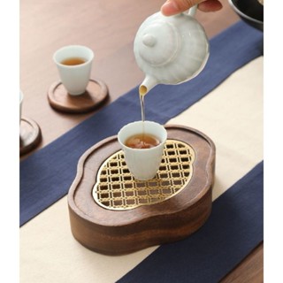 Walnut solid wood tea tray Chinese retro water storage teapot bearing portable small dry brewing table tea set