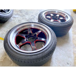 แม็กซ์ 18 x 9.5 นิ้ว เวลขอบแดง 6 รู ISUZU ALL NEW FORD CHEV  ราคาต่อคู่ ใส่รถคอก พร้อมยาง 235/45R18 บริดโตน ไม่ปะ