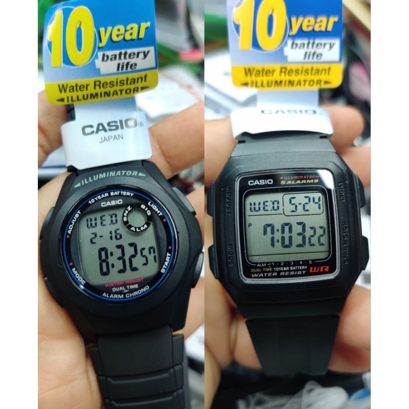CASIOนาฬิกาข้อมือถ่าน10ปีรุ่นW-800/F-200/F-201 ของแท้รับประกัน 1ปี