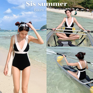 [พร้อมส่ง]one piece swimsuit ชุดว่ายน้ำวันพีช รุ่น minimal น่ารักมากๆ มีฟองน้ำในชุด