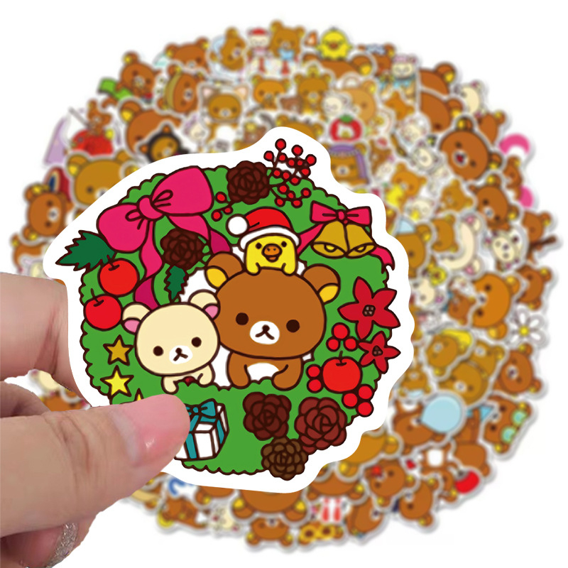 San-X Rilakkuma リラックマ sticker สติกเกอร์กันน้ำรูปแบบที่แตกต่างกัน, 50ชิ้น