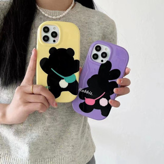 💕พร้อมส่ง💕iPhone 14 13 12 11 Pro Max เคส for เคสไอโฟน11 น่ารัก หมี กระต่าย บางเบาพกพาง่าย เรียบง่าย กันกระแทก Case