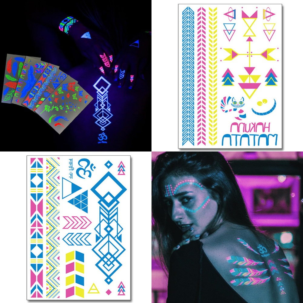 แทททูเรืองแสง full moon party แทททูเรืองแสงสีสด พร้อมส่ง