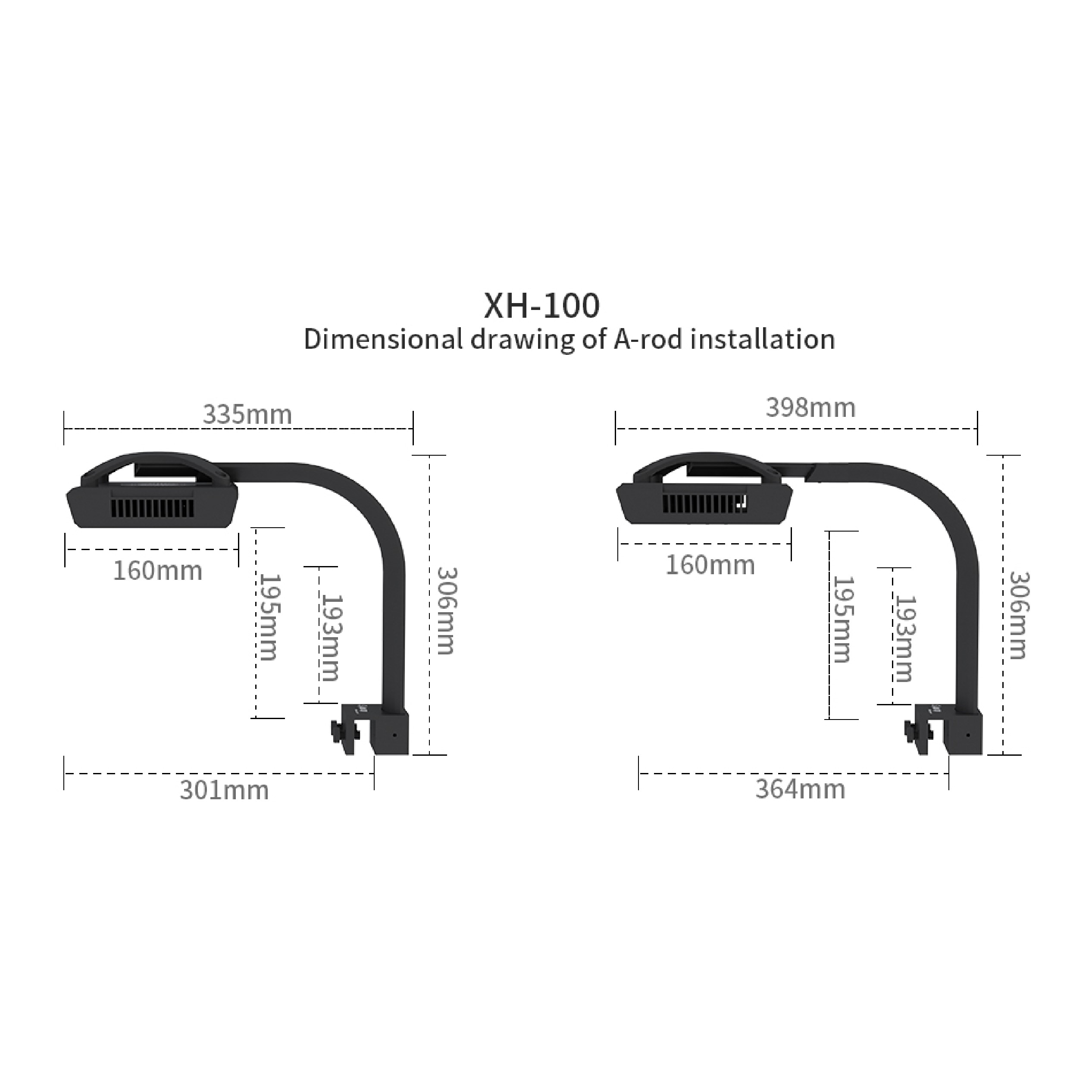 ขาไฟ SeaTorch  Arm XH-100/XH-100S For LM-15/25Pro สำหรับตู้ไม่มีคาน ออกแบบสวยงาม วัสดุคุณภาพสูง