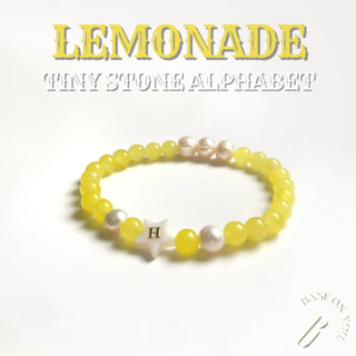 BASE ON YOU - Tiny stone alphabet : LEMONADE (กำไลข้อมือหินนำโชค)